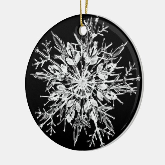 Snowflake Crystal Keramisch Ornament (Links)