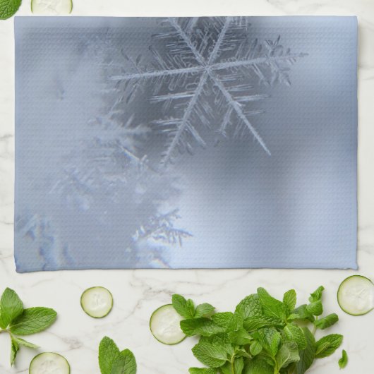 Snowflake Crystals microscopisch vorst winterschot Theedoek (Gevouwen)