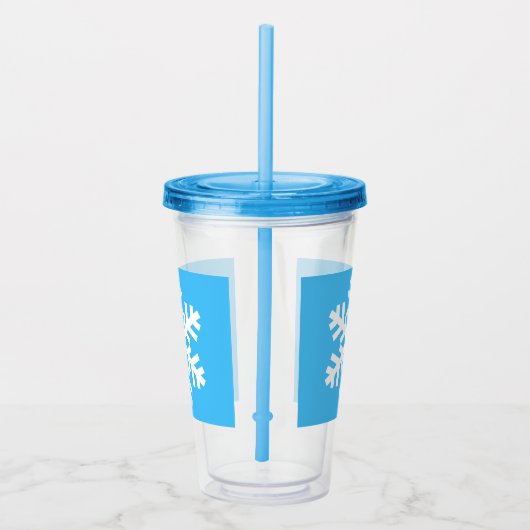 Snowflake Cup met deksel en stro Acryl Drinkbeker (Rechts)