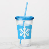 Snowflake Cup met deksel en stro Acryl Drinkbeker (Achterkant)