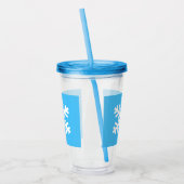 Snowflake Cup met deksel en stro Acryl Drinkbeker (Links)