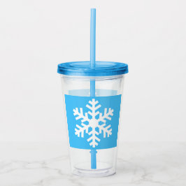 Snowflake Cup met deksel en stro Acryl Drinkbeker
