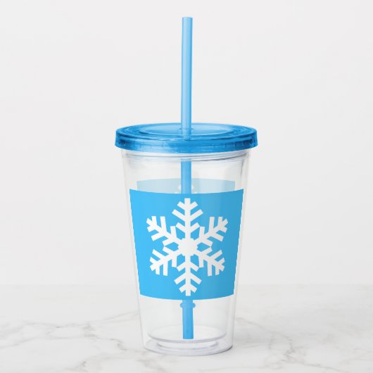 Snowflake Cup met deksel en stro Acryl Drinkbeker (Voorkant)