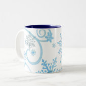 snowflake cup tweekleurige koffiemok (Voorkant links)
