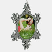 Snowflake Custom Foto Ingelijste Kerst Ornament (Links)