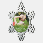 Snowflake Custom Foto Ingelijste Kerst Ornament (Rechts)
