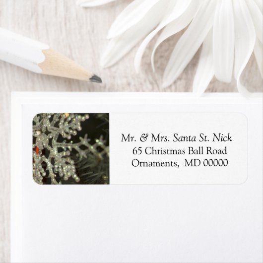Snowflake Custom Happy kerstretour-adres Etiket (Insitu)