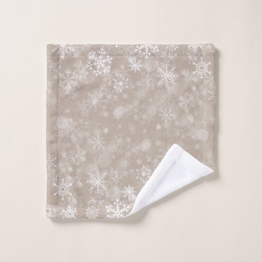 Snowflake Custom Kleuren Kerst Badhanddoek Set Bad Handdoek (Wasdoekje)