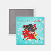 Snowflake Dachshund Decorative Kerstmis Magnet (Voorkant / Achterkant)