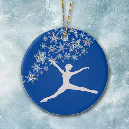 Snowflake Dancer Blue Persoonlijke Kerstmis Keramisch Ornament