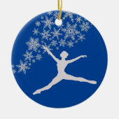Snowflake Dancer Blue Persoonlijke Kerstmis Keramisch Ornament (Voorkant)