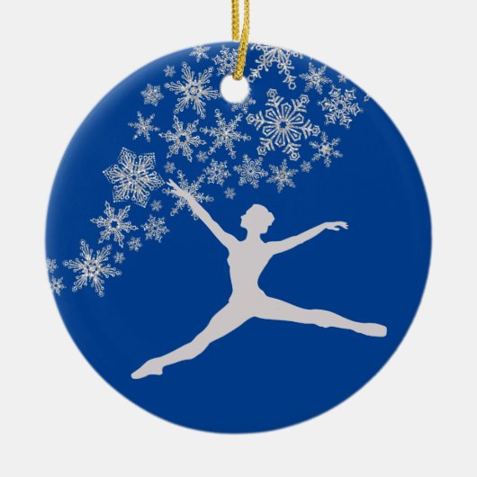 Snowflake Dancer Blue Persoonlijke Kerstmis Keramisch Ornament (Voorkant)
