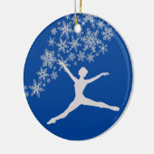 Snowflake Dancer Blue Persoonlijke Kerstmis Keramisch Ornament (Links)