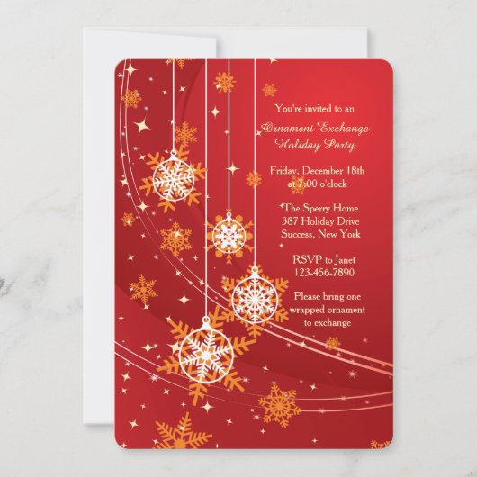 Snowflake Dangles Holiday Card Kaart (Voorkant)