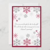 Snowflake dank u opmerking bedankkaart (Achterkant)