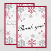 Snowflake dank u opmerking bedankkaart (Voorkant / Achterkant)