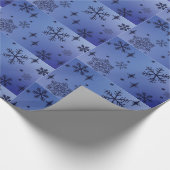 Snowflake Dark Blue Wrapping Paper Cadeaupapier (Hoek)