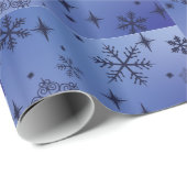 Snowflake Dark Blue Wrapping Paper Cadeaupapier (Rol Hoek)