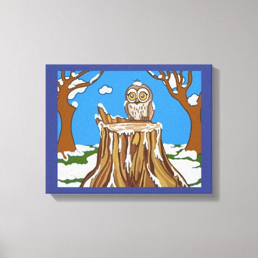 Snowflake de Owl Canvas Afdruk (Voorkant)