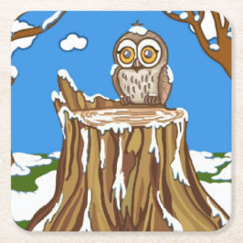Snowflake de Owl Kartonnen Onderzetters