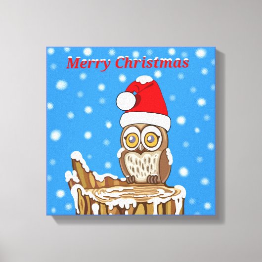 Snowflake de Owl met Kerstmis Canvas Afdruk (Voorkant)