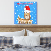 Snowflake de Owl met Kerstmis Canvas Afdruk (Insitu (Slaapkamer))