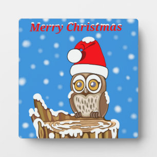 Snowflake de Owl met Kerstmis Fotoplaat