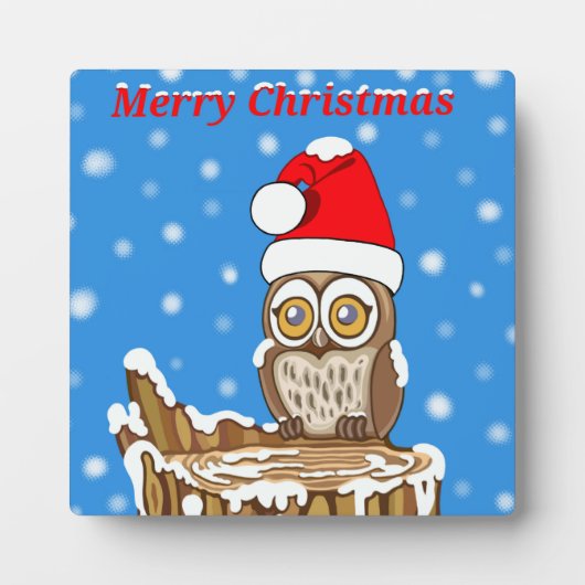 Snowflake de Owl met Kerstmis Fotoplaat (Voorkant)