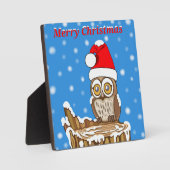 Snowflake de Owl met Kerstmis Fotoplaat (Voorkant)
