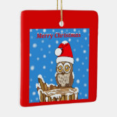 Snowflake de Owl met Kerstmis Keramisch Ornament (Rechts)