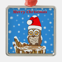 Snowflake de Owl met Kerstmis Metalen Ornament