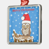 Snowflake de Owl met Kerstmis Metalen Ornament (Links)