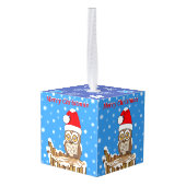 Snowflake de Owl met Kerstmis Ornament (Achter hoekig)