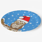 Snowflake de Owl met Kerstmis Papieren Bordje (Gekanteld)