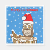 Snowflake de Owl met Kerstmis Servetten (Voorkant)