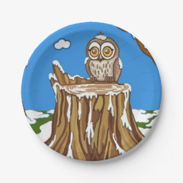 Snowflake de Owl Papieren Bordje