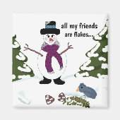 Snowflake de Snowman Funny Magnet (Voorkant)