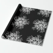 Snowflake Design Black White Cadeaupapier (Uitgerold)