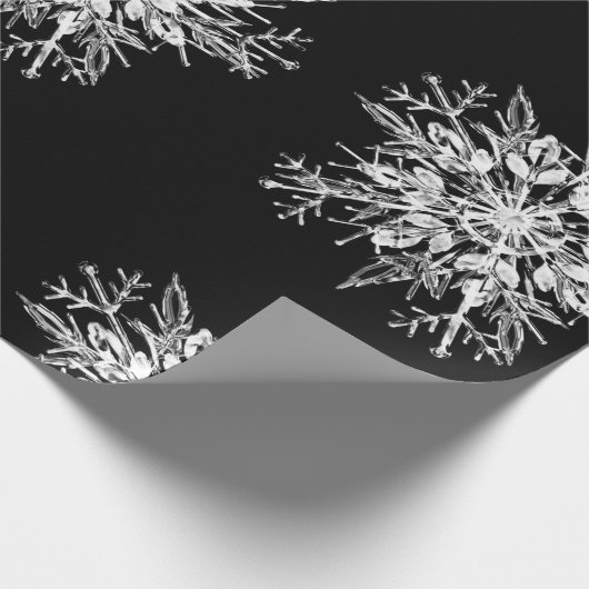 Snowflake Design Black White Cadeaupapier (Hoek)