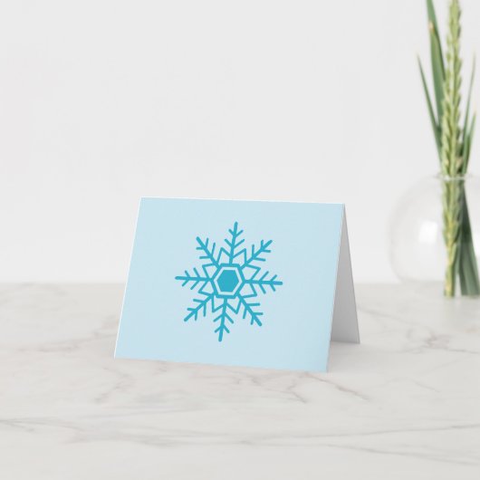 Snowflake Design Blue Bedankkaart (Voorkant)