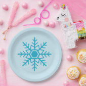 Snowflake Design Blue Papieren Bordje (Feest)
