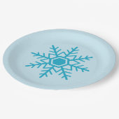 Snowflake Design Blue Papieren Bordje (Gekanteld)