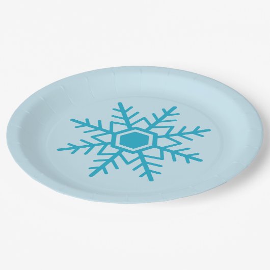 Snowflake Design Blue Papieren Bordje (Gekanteld)