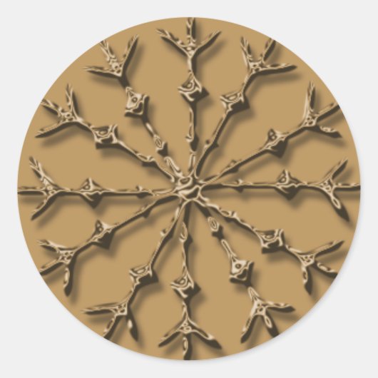 Snowflake Design  Holiday Card-zegels Ronde Sticker (Voorkant)