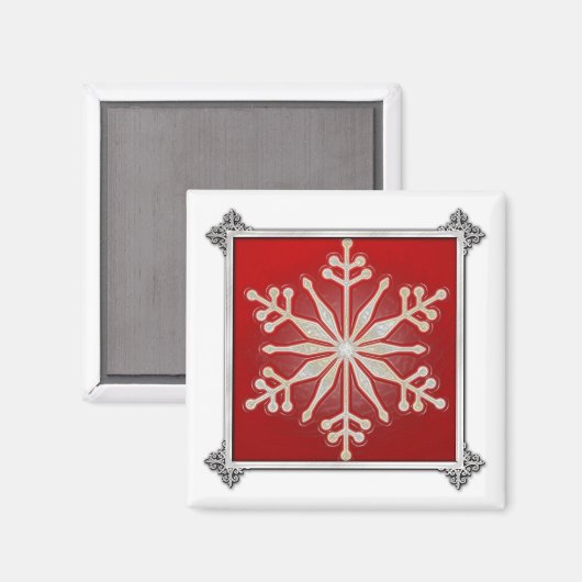 Snowflake Design Kerstmis Magneet (Voorkant / Achterkant)