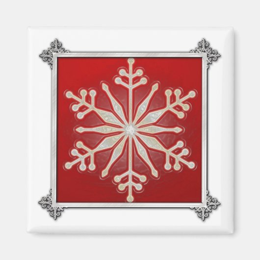Snowflake Design Kerstmis Magneet (Voorkant)