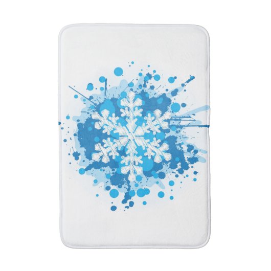 Snowflake design met platte verf badmat (Voorkant Verticaal)