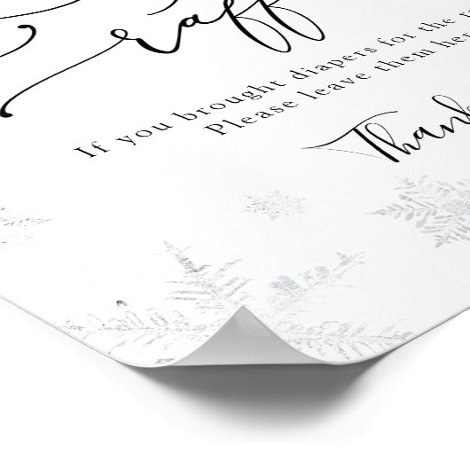 Snowflake Diaper Raffle Sign Poster (Hoek)