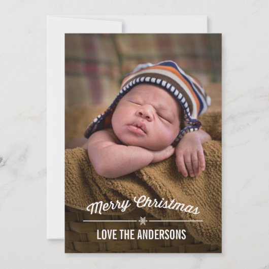 Snowflake Divider-kerstfotokaart Feestdagenkaart (Voorkant)