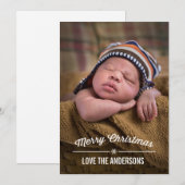 Snowflake Divider-kerstfotokaart Feestdagenkaart (Voorkant / Achterkant)